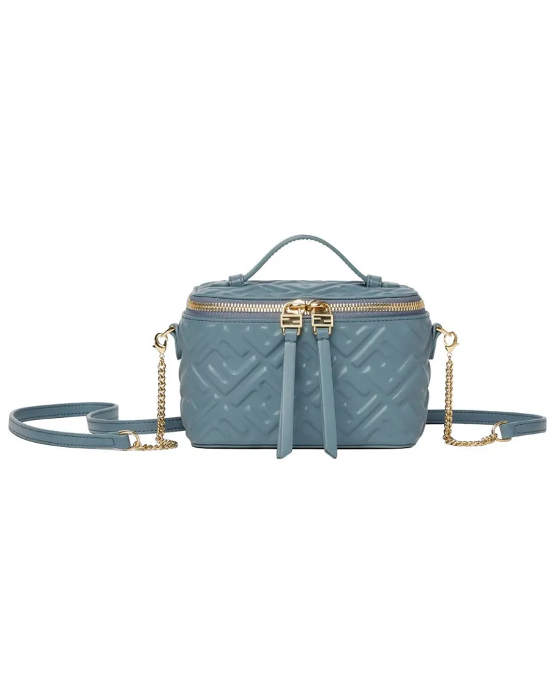 Fendi Women's Mini Bag Vanity Azure Leather Handbags Hand Blue