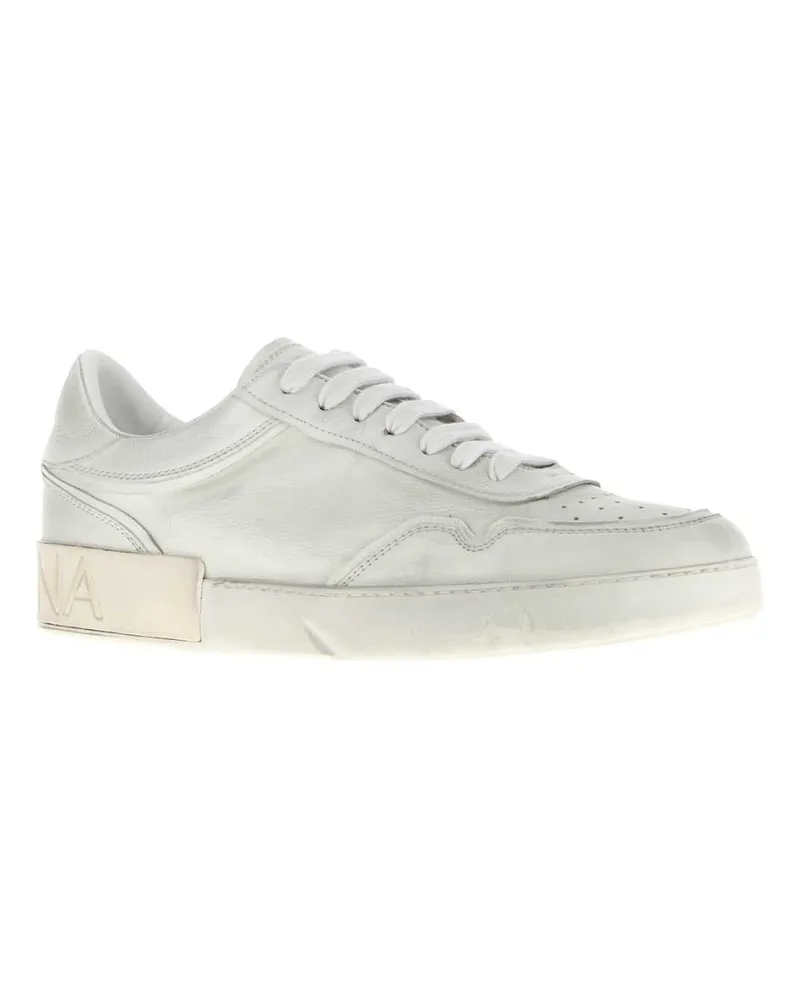 Dolce & Gabbana Men's Chalk Leather Sneakers White White