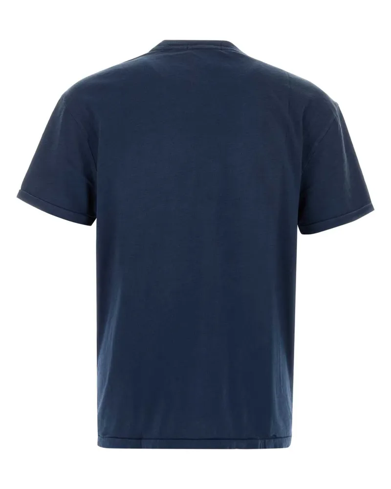 Ralph Lauren Men's Navy Blue Cotton T-Shirt Darkcobaltwhite Exterior Navy