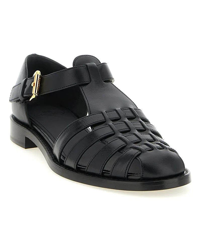 Church's Women's Black Calfskin Flat Sandals Black
