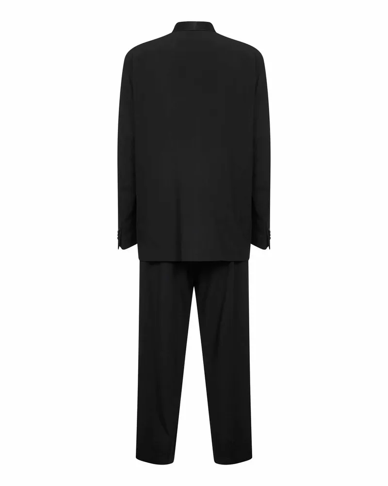 Giorgio Armani Men's Tuxedo Suit Virgin Wool Crepe Black Suits Black