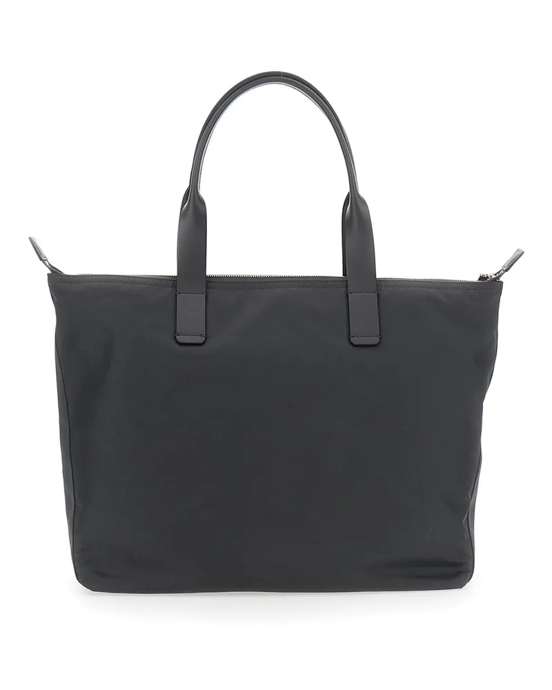 Dolce & Gabbana Men's Grey Tote Bag With Top Handles And Logo Plaque Polyamide Gray