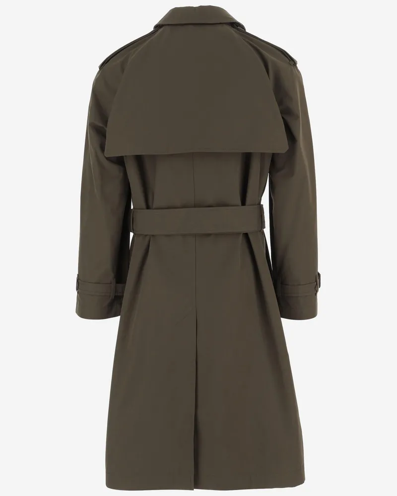 Burberry Men's Double-Breasted Cotton Coat Military Green Green
