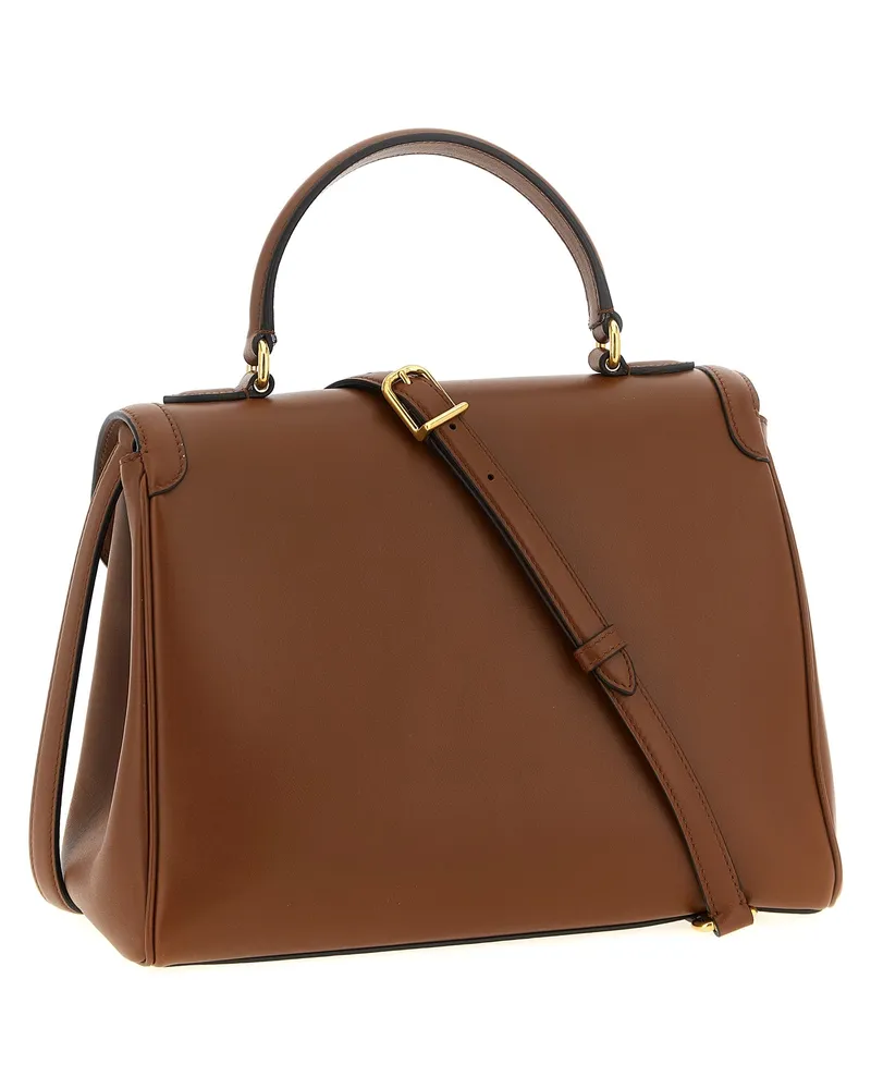 Valentino Garavani Women's Top Handle Bag Brown Calfskin Leather Brown