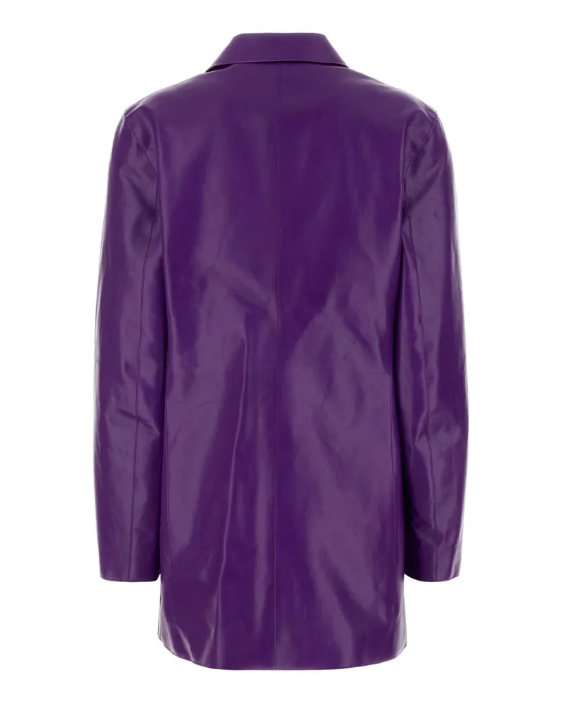 Jil Sander Women's Purple Leather Jacket Comet Giacche E Gilet Purple