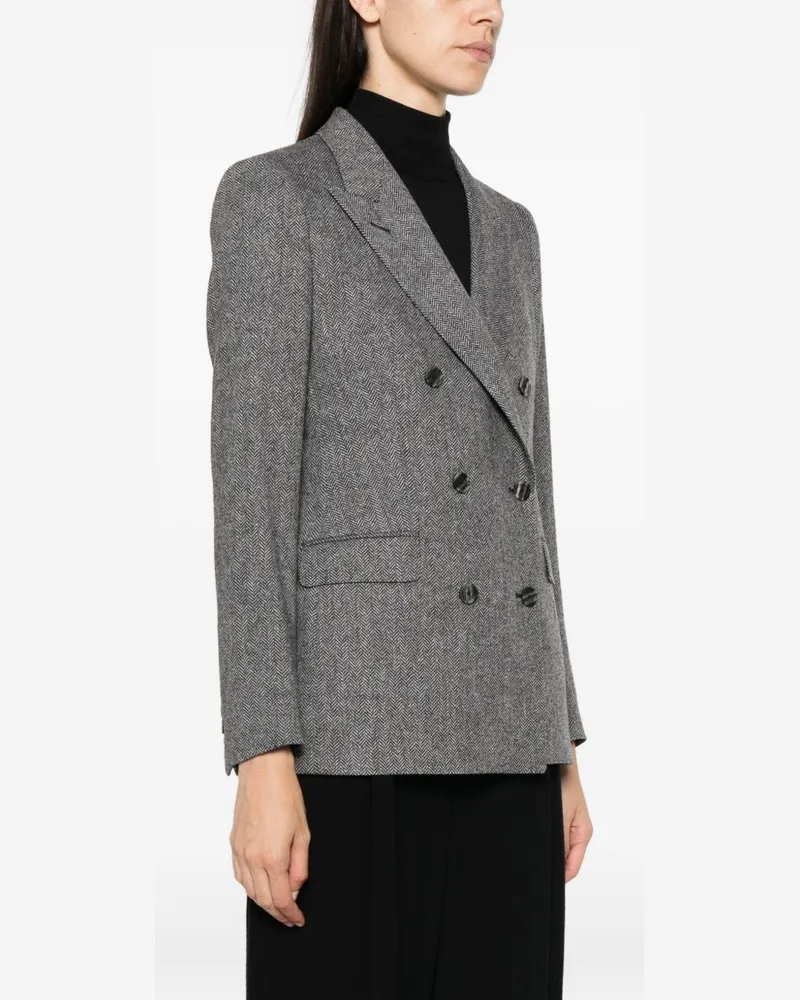 Tagliatore Wool Double-Breasted Blazer — Gray Gray