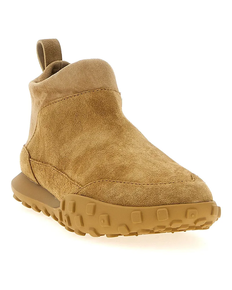 Jil Sander Suede Pull-On Sneaker — Tan Tan