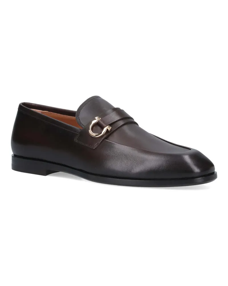 Ferragamo Men's Flat Shoes Brown Upper: Calf Leather Brown