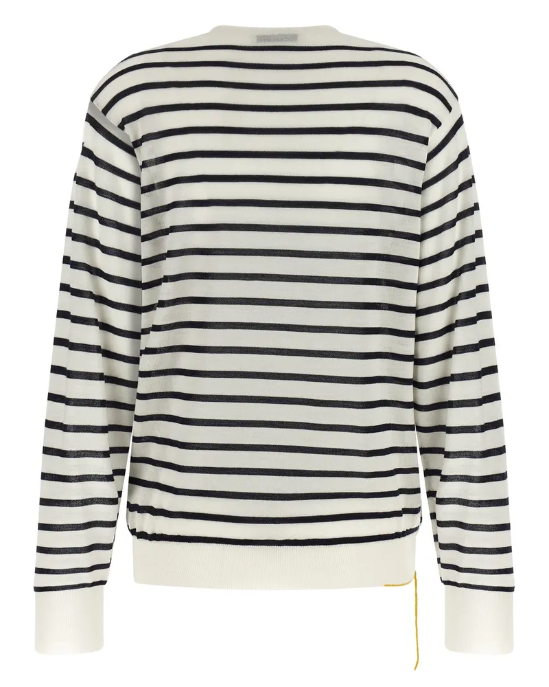 Fendi Striped Virgin Wool Cardigan Bicolor