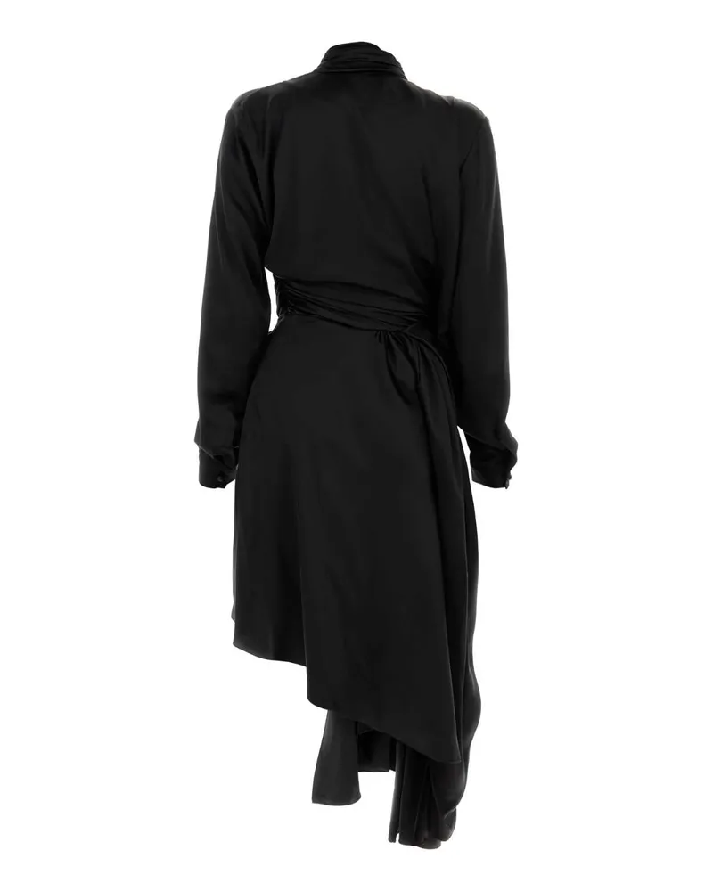 Balenciaga Women's Black Satin Dress Exterior: Silk Abiti Black