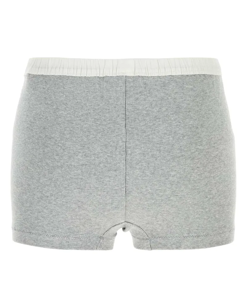 Entire Studios Women's Grey Stretch Cotton Shorts Pebble Exterior: Elastane Gray