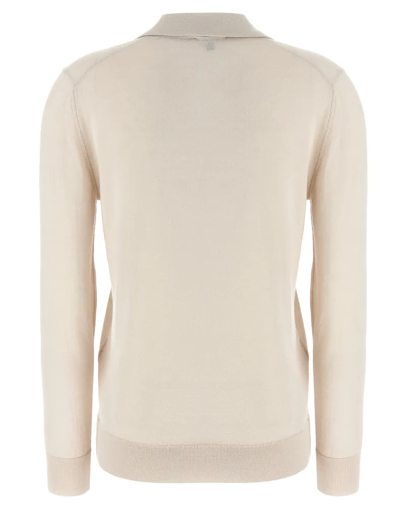 Brioni Women's Beige Cashmere Polo Shirt Beige