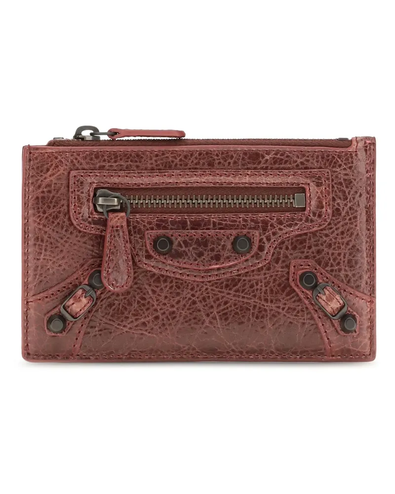 Balenciaga Women's Long Card Holder Le City Berry Red Lambskin Wallets & Purses Red
