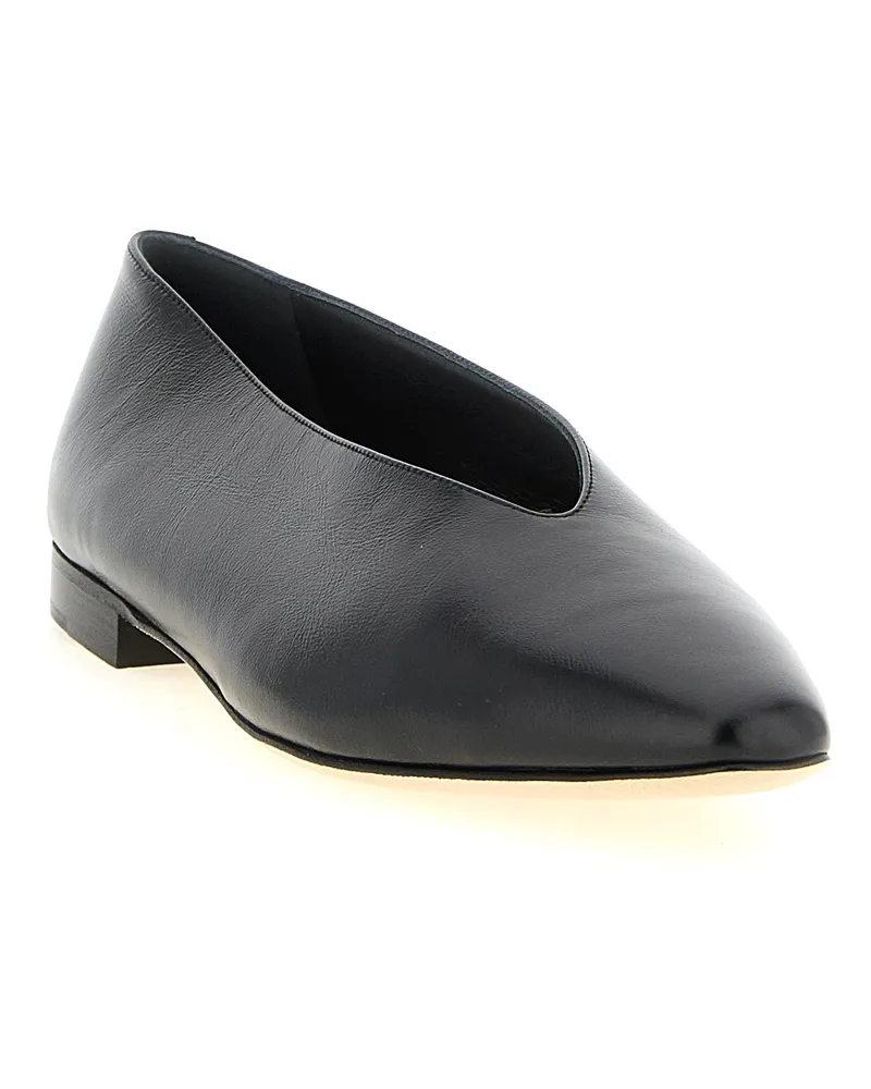 Jimmy Choo Women's Black Leather Ballet Flats Black