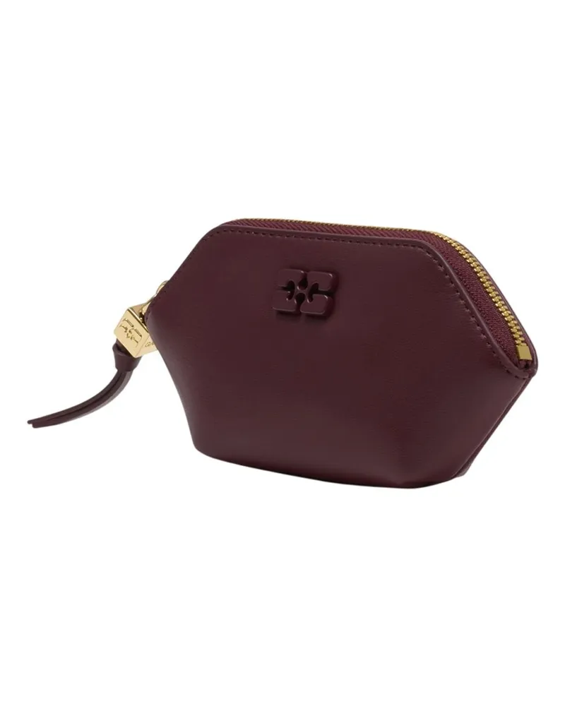 Ganni Women's Bou Coin Purse -  Leather Bordeaux Burgundy Lambskin Accessories Coin-Purse Burgundy