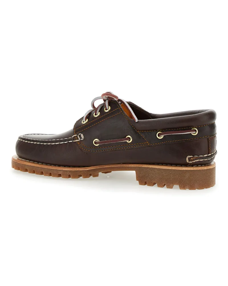 Timberland Men's Loafers Brown Leather Low Block Heel Brown