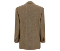 Prince of Wales Houndstooth Blazer — Beige