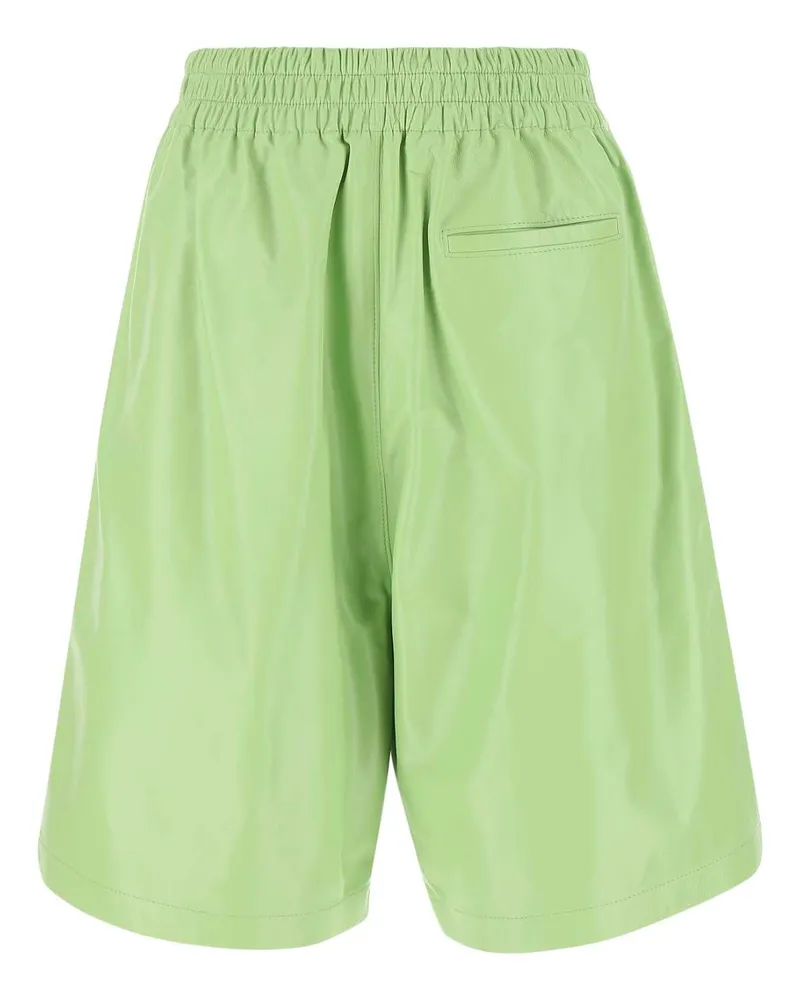 Bottega Veneta Women's Pastel Green Leather Shorts 3516 Exterior: Lamb Green