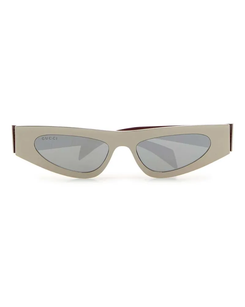 Gucci Women's Silver Metal Sunglasses Silversilversilver Exterior: Occhiali Da Sole Silver