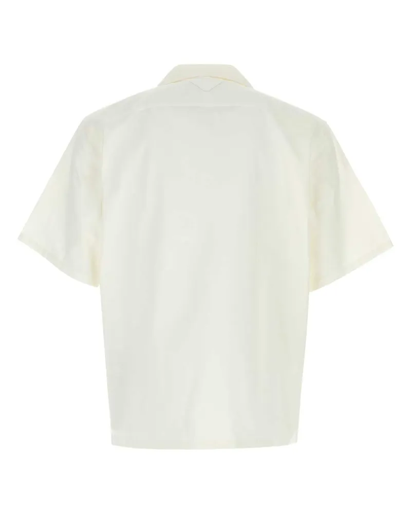 Prada Men's White Poplin Shirt Verde Exterior: Cotton Camicie White