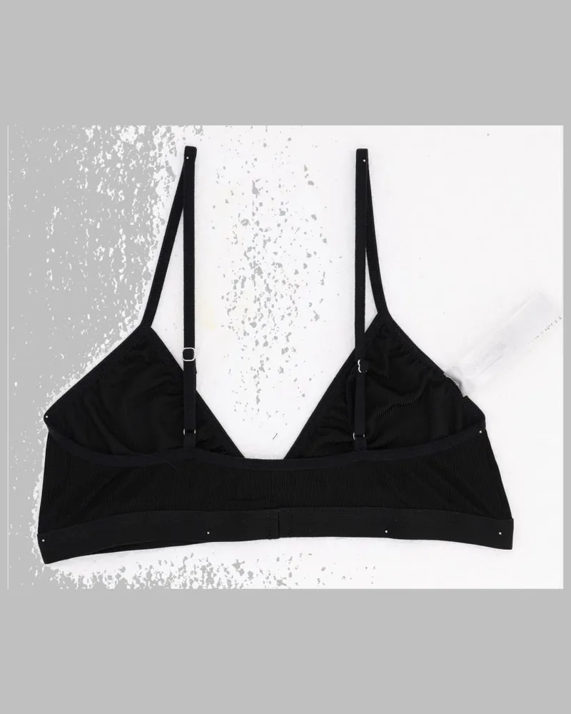 Maison Margiela Viscose Triangle Bra Top — Black Black