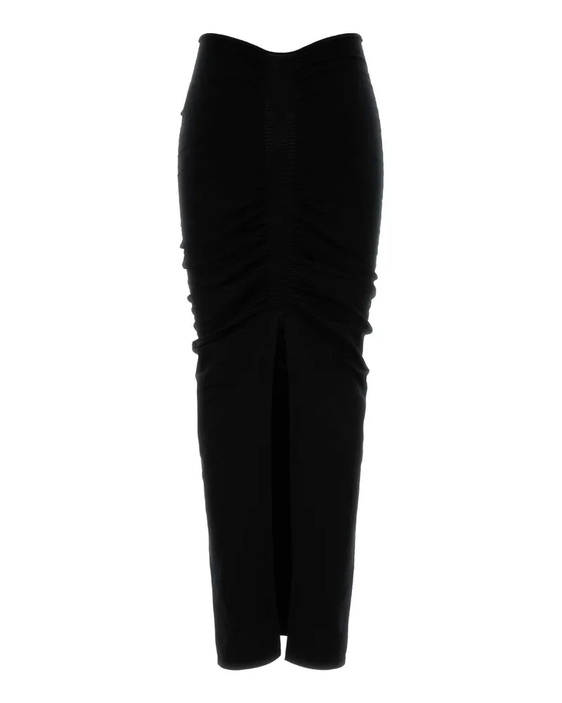 Alexander Wang Women Black Stretch Cupro Blend Skirt Gonne Black