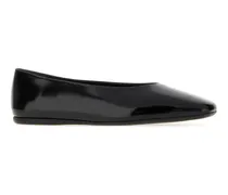 Women's Black Leather Ballerinas Nero Ballerine Flat Shoes