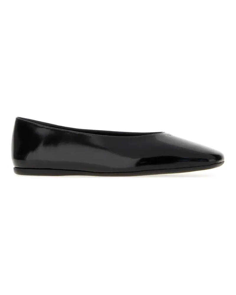 Prada Women's Black Leather Ballerinas Nero Ballerine Flat Shoes Nero