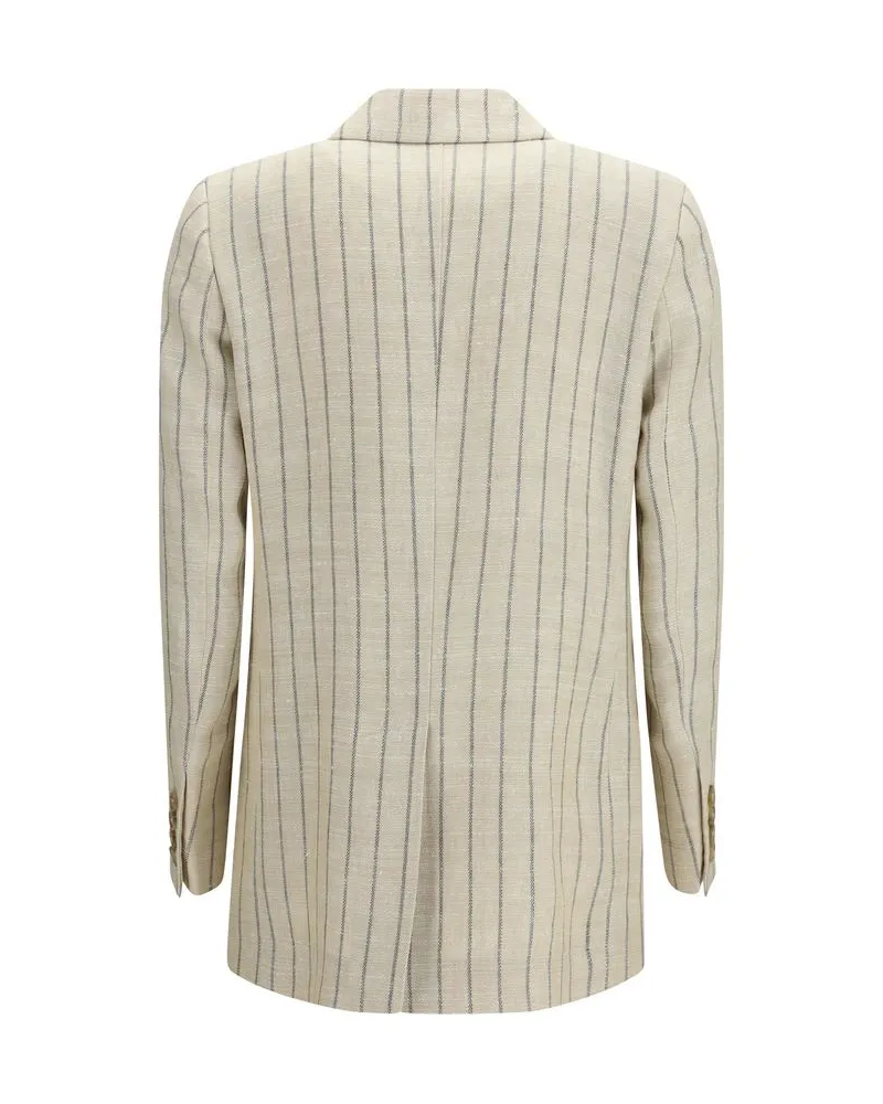 Blazé Milano Women's Beige Linen Blazer Clothing Beige