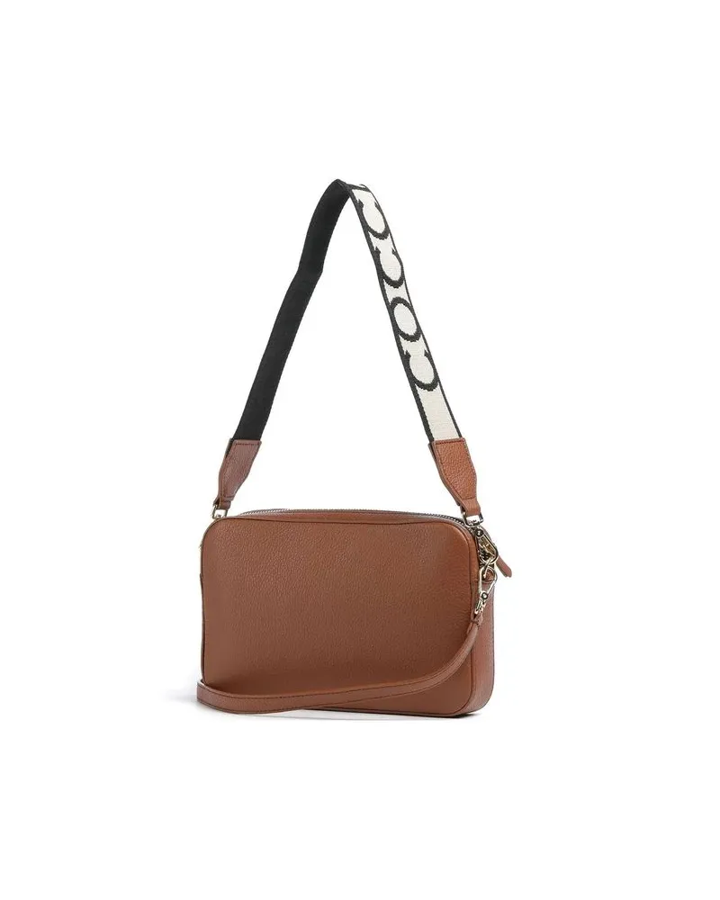 Coccinelle Grained Leather Shoulder Bag — Brown Brown