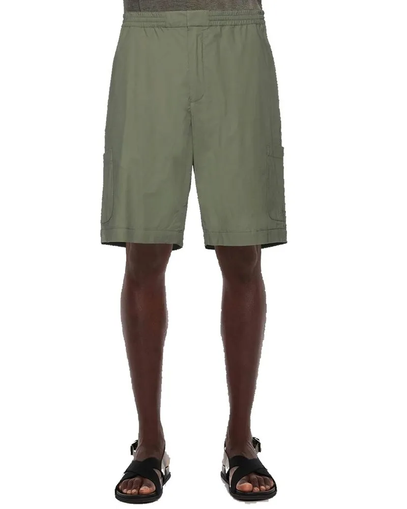 AMBUSH Men Bicolor Cotton Bermuda Shorts Green