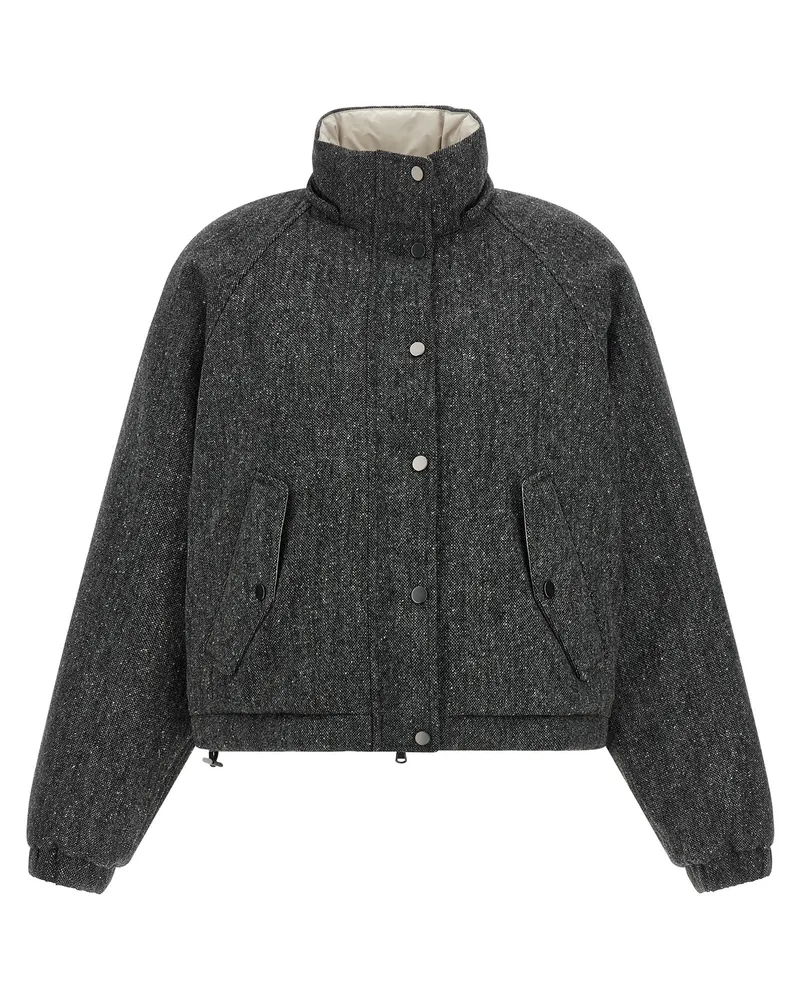 Brunello Cucinelli Women's Gray Virgin Wool Jacket Clothing Gray