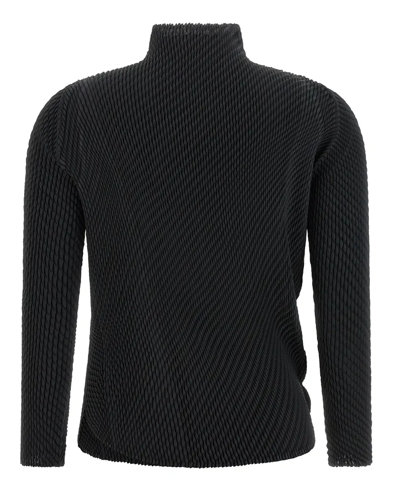 Issey Miyake Misty Pleats Sweater — Black Black
