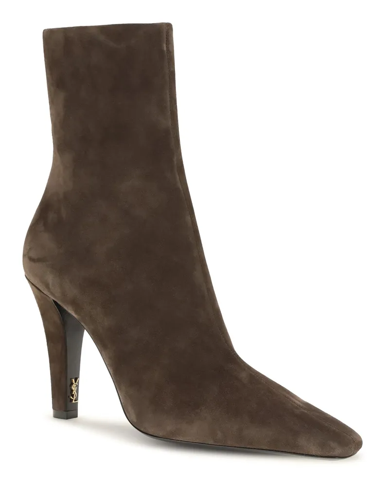 Saint Laurent Jill Ankle Boot — Brown Brown