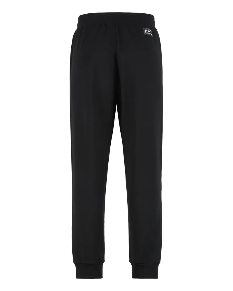 EA7 Men's Cotton Track Pants Black Black