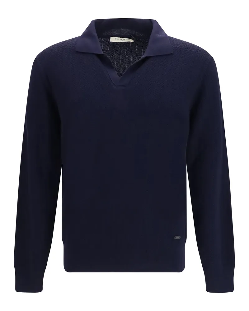 Brooksfield Men's Cardigan Shawl Collar Virgin Wool Dark Blue Sweater Navy