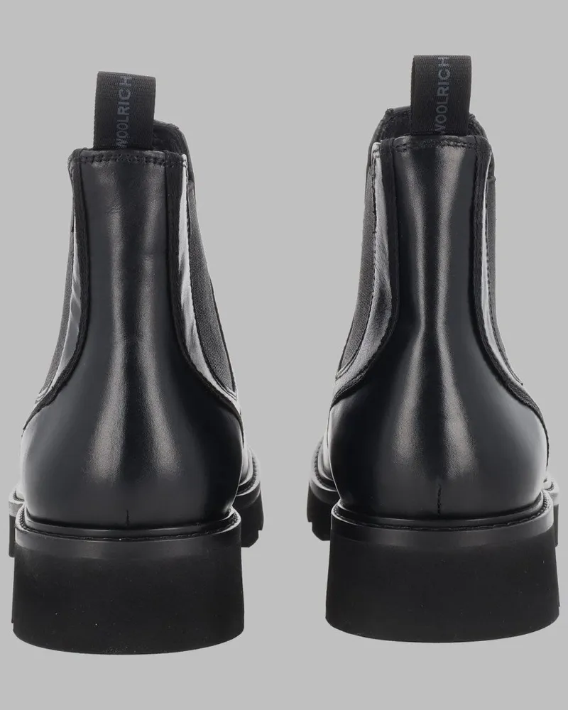 Woolrich Leather Chelsea Boots — Black Black
