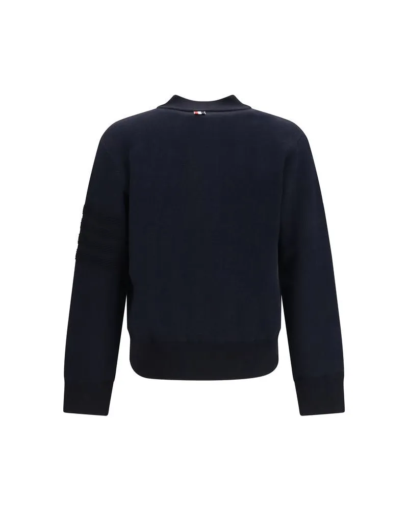 Thom Browne Merino Wool 4-Bar Bomber Jacket — Navy Navy