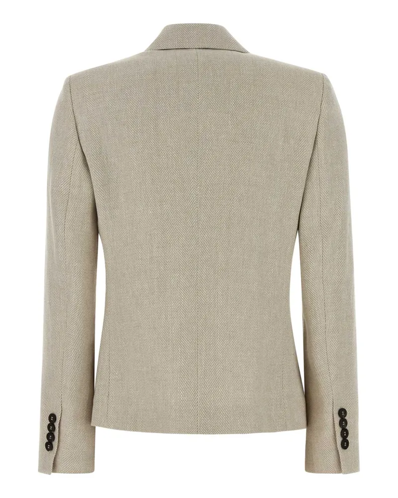 Brunello Cucinelli Women's Jacket Blazer Beige Linen Cotton Blazers Beige