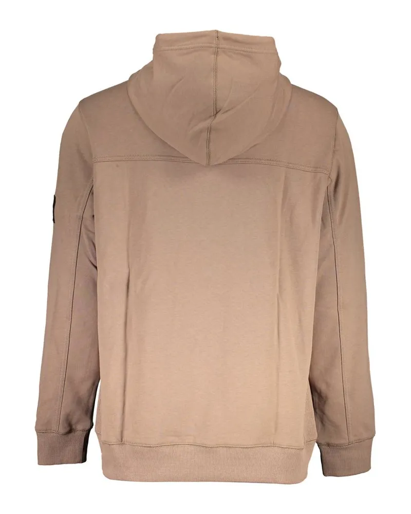 Calvin Klein Cotton Blend Hoodie Sweatshirt — Brown Brown