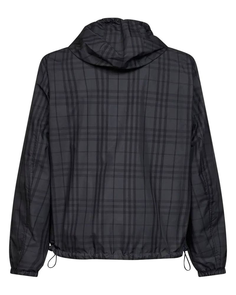 Burberry Men's Reversible Hooded Jacket Newport Check Grey Polyester Bomber Grey