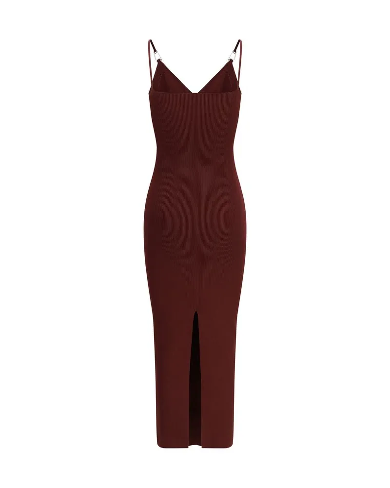 Versace Women's Bordeaux Viscose Casual Dress Red