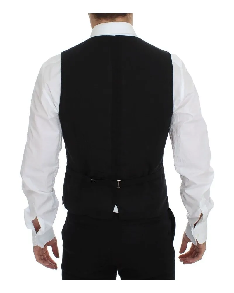Dolce & Gabbana Wool Formal Dress Vest — Black Black