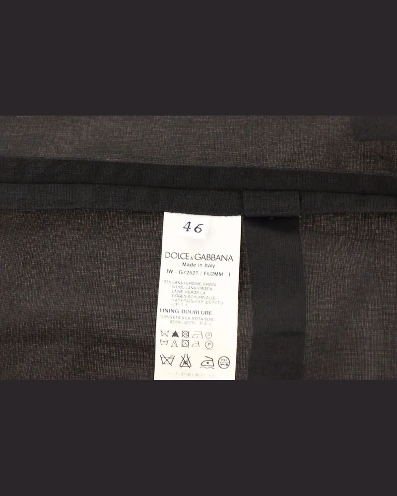 Dolce & Gabbana Men Black Wool Formal Dress Vest Gilet Jacket Black
