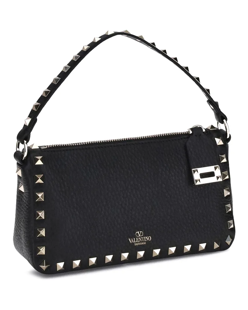 Valentino Garavani Women's Rockstud Leather Shoulder Bag Nero Calf Bos Taurus Black