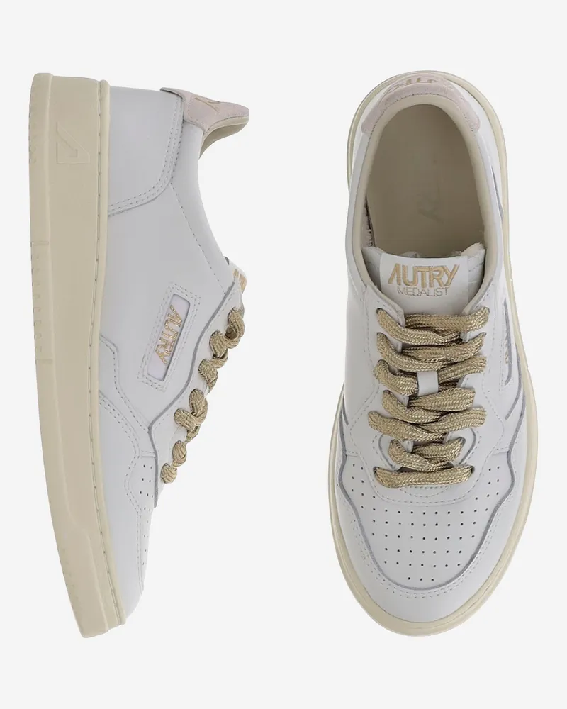 AUTRY Women's Leather Sneakers Medalist Low White Trainers White