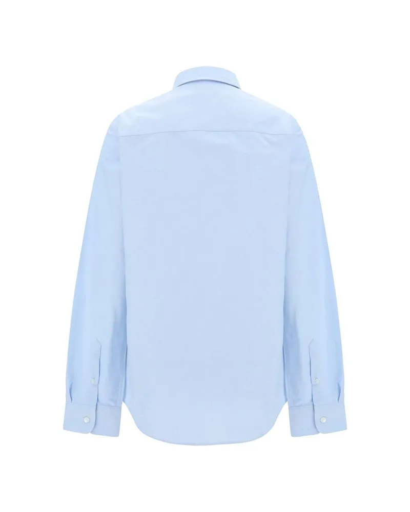 AMI Paris Women's Blue Cotton Dress Shirt Blue