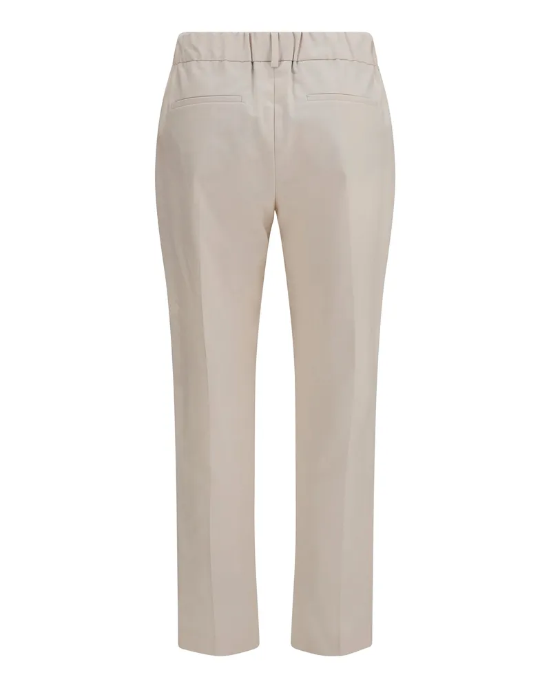 Brunello Cucinelli Women's Cotton Pants Oat Grain Cotton; Elastane Trousers Oat