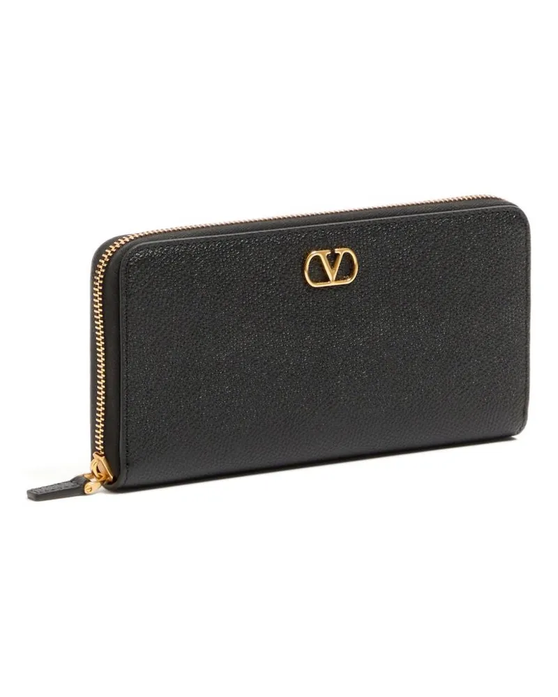 Valentino Garavani VLogo Signature Leather Wallet — Black Black