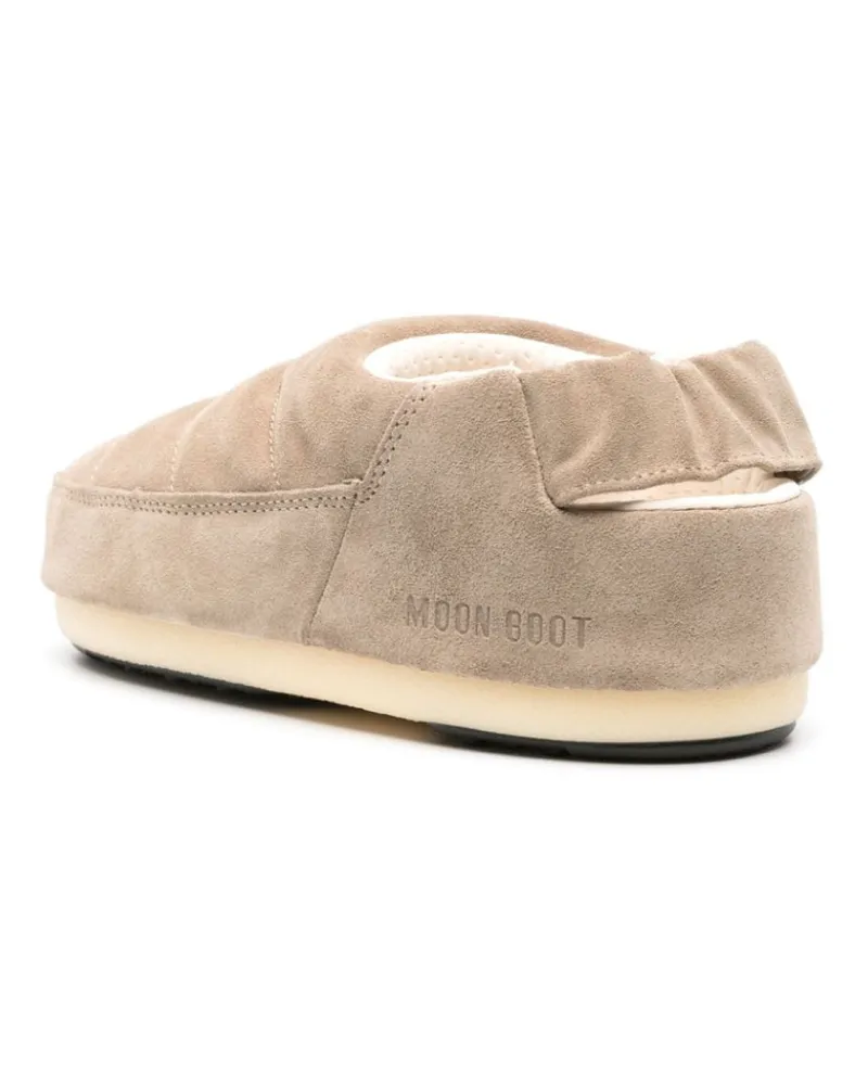 Moon Boot Women's Evolution Sandals Beige Suede Rubber Sole Beige